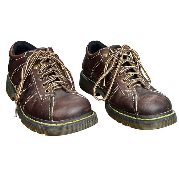 Vintage Dr. Martens Men’s Brown Leather Lace Up Chunky Oxfords Size US 11 main image 5